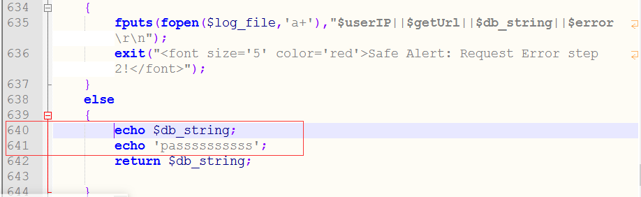 echo $db_string：把执行前的最终 SQL 打印出来