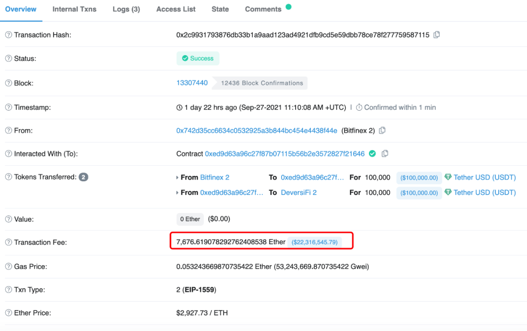 Etherscan 交易记录