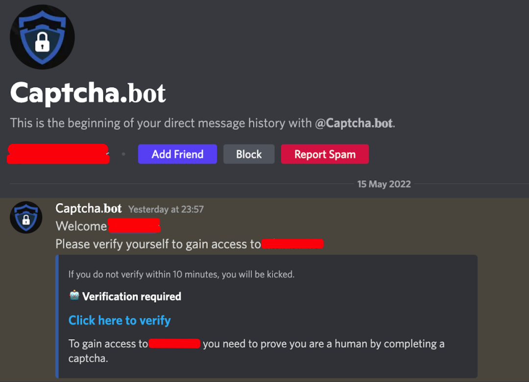 虚假 Captcha.bot 人机验证页面