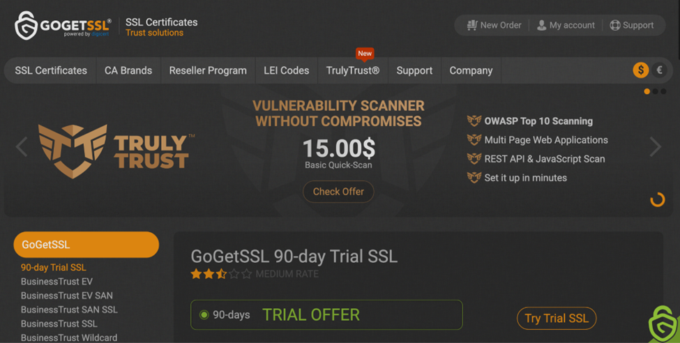 GoGetSSL 免费证书