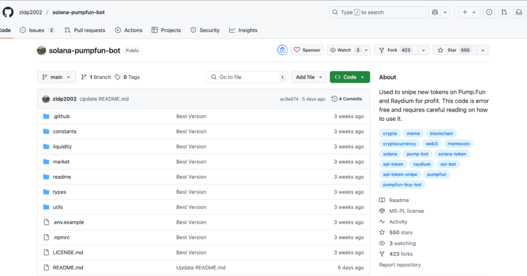 GitHub 仓库截图